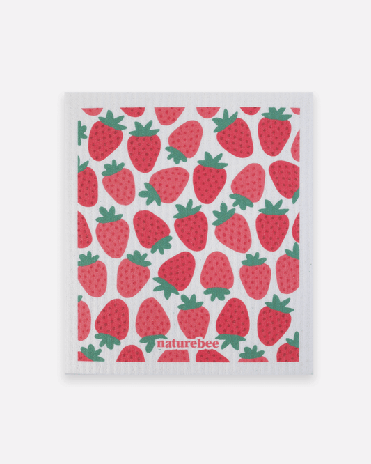 Swedish Sponge Dishcloth  Strawberries