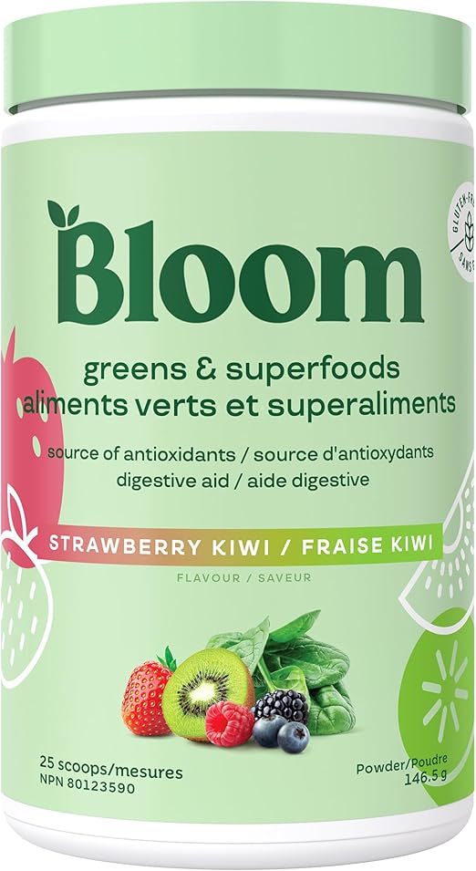 Bloom Greens & Superfoods strawberry kiwi 25 servings