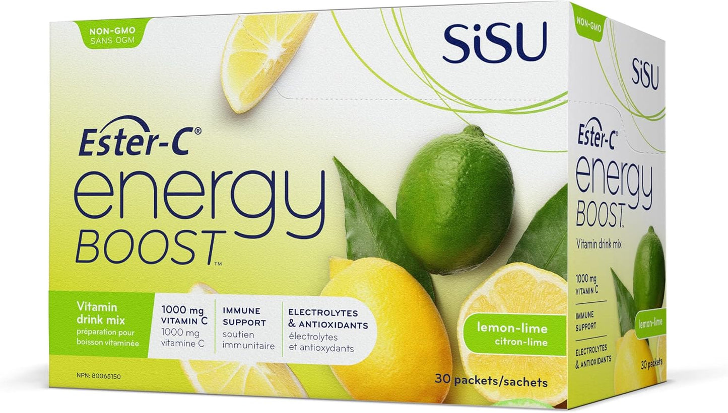 Ester-C energy boost lemon/lime 30pack