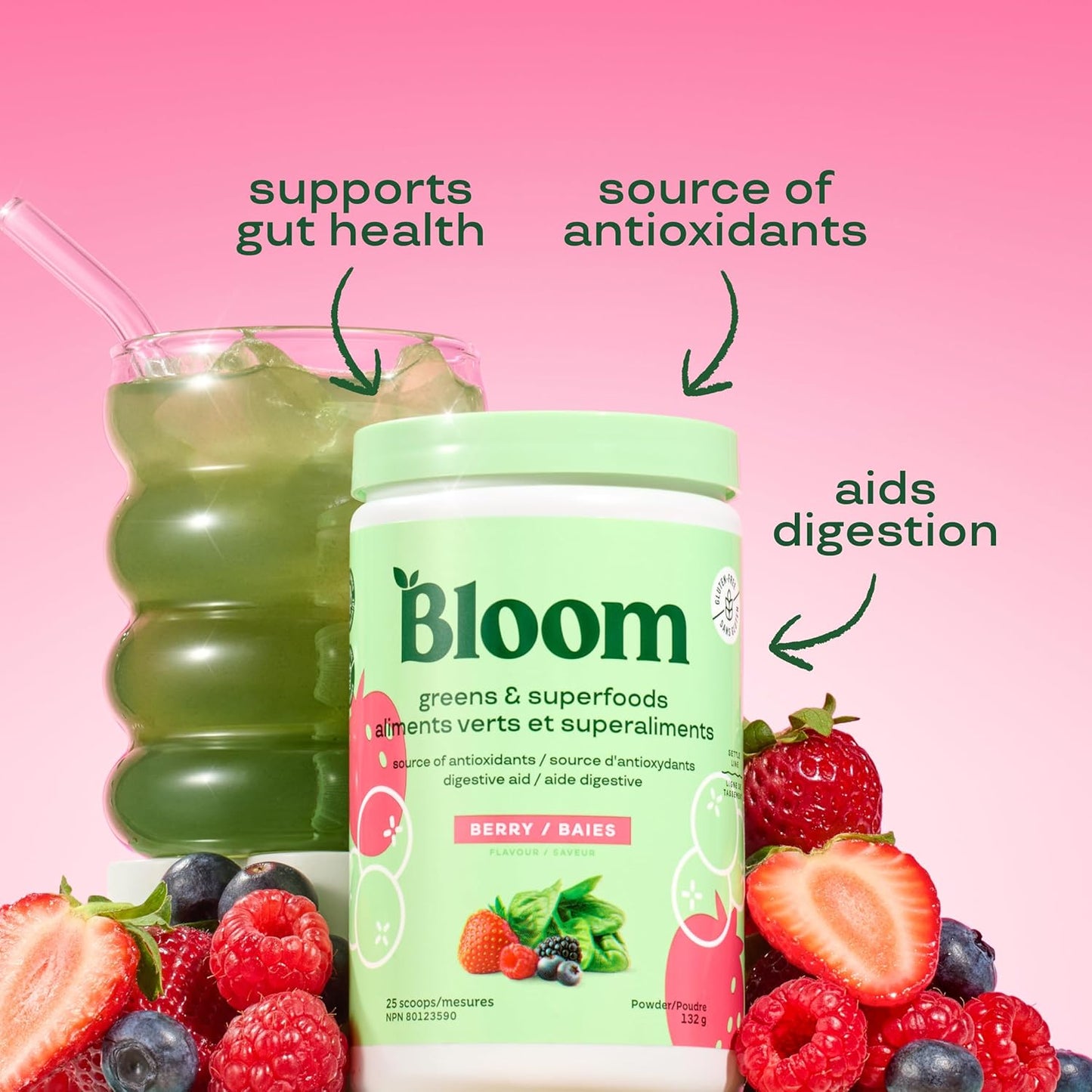 Bloom Greens and Superfoods Berry 25 servings