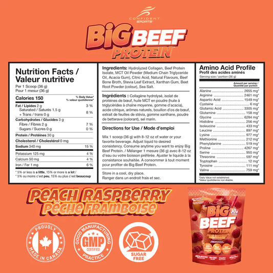 Big Beef Protein Peach Raspberry