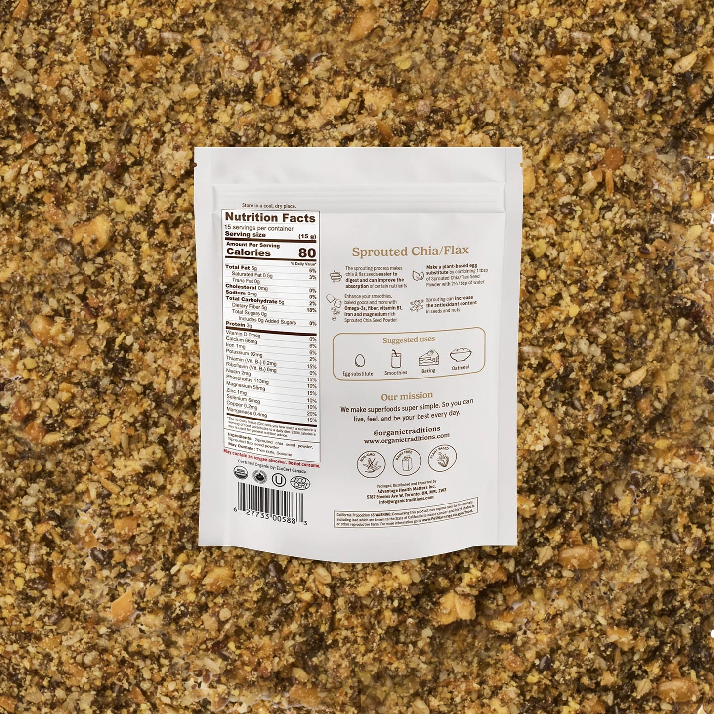 Sprouted Chia + Flax powder 454g