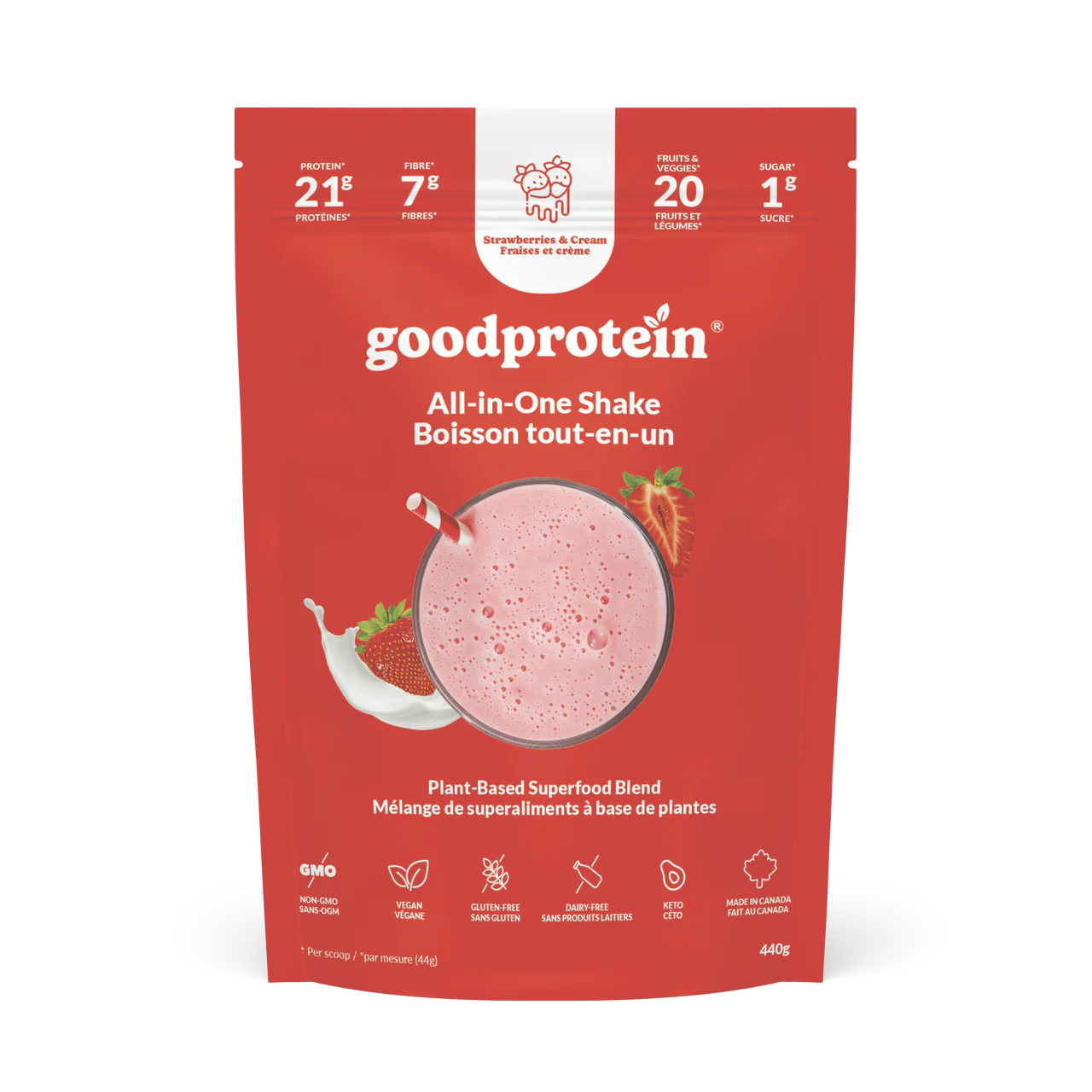 All in One Shake Strawberries & Cream 440g