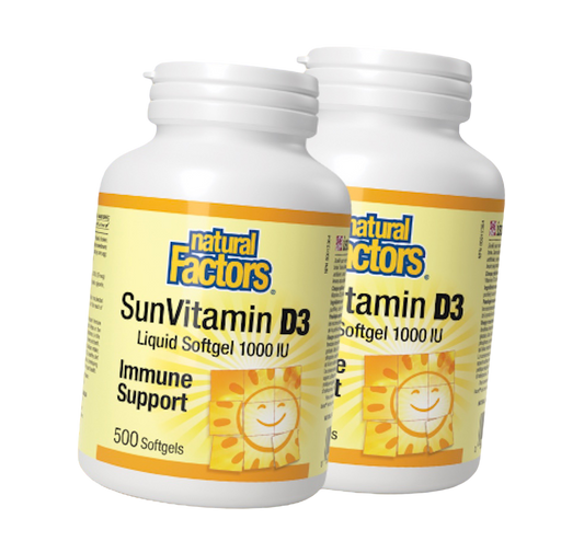 SunVitamin D3 1000IU 500gels Twin Pack