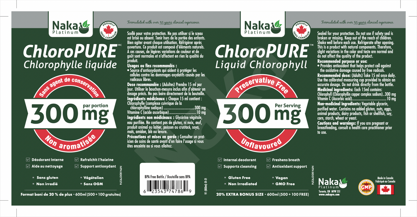 ChloroPURE liquid chlorophyll 600ml