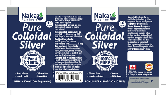 Colloidal Silver 10ppm 120ml spray