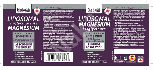 Liposomal Magnesium bisglycinate 250mg 250ml
