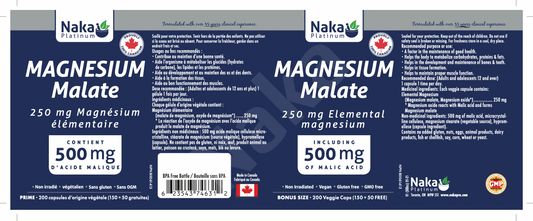 Magnesium Malate 250mg 200 caps