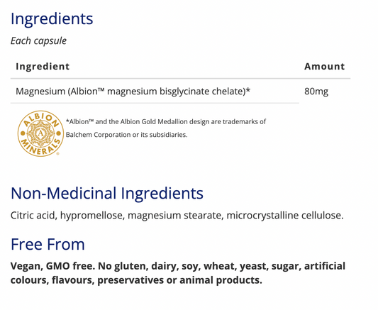 Magnesium Bisglycinate 80mg ultra gentle 240caps