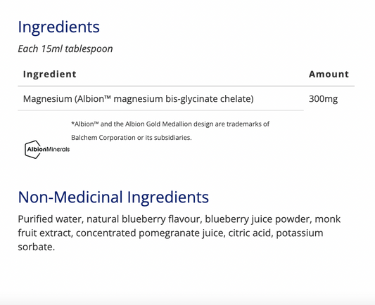 Magnesium Bisglycinate ultra gentle liquid 500ml juicy blueberry