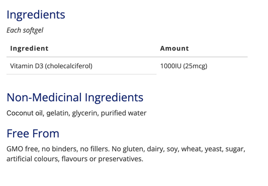 D3 1000IU 120 softgels