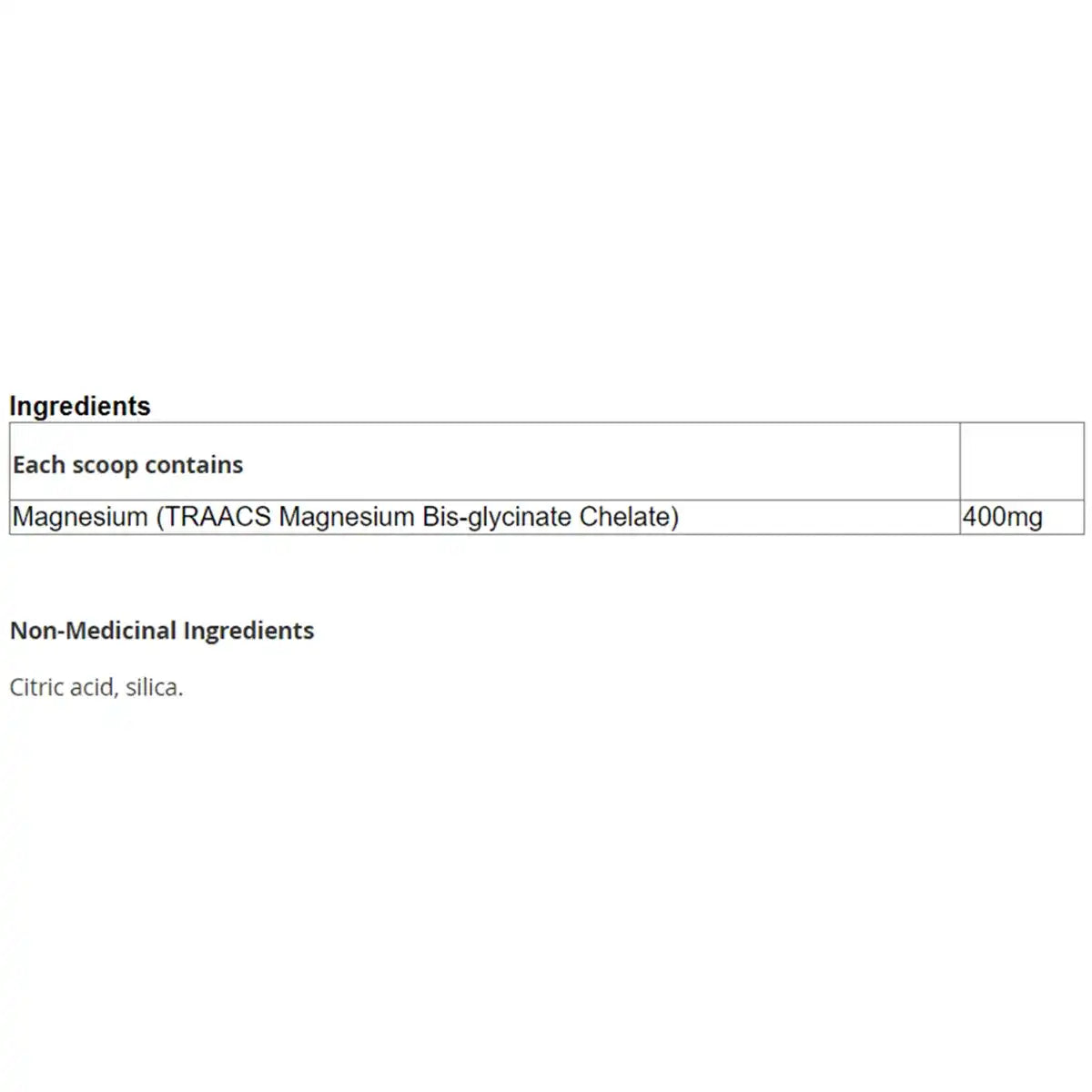 Magnesium Bisglycinate 400mg powder 240g