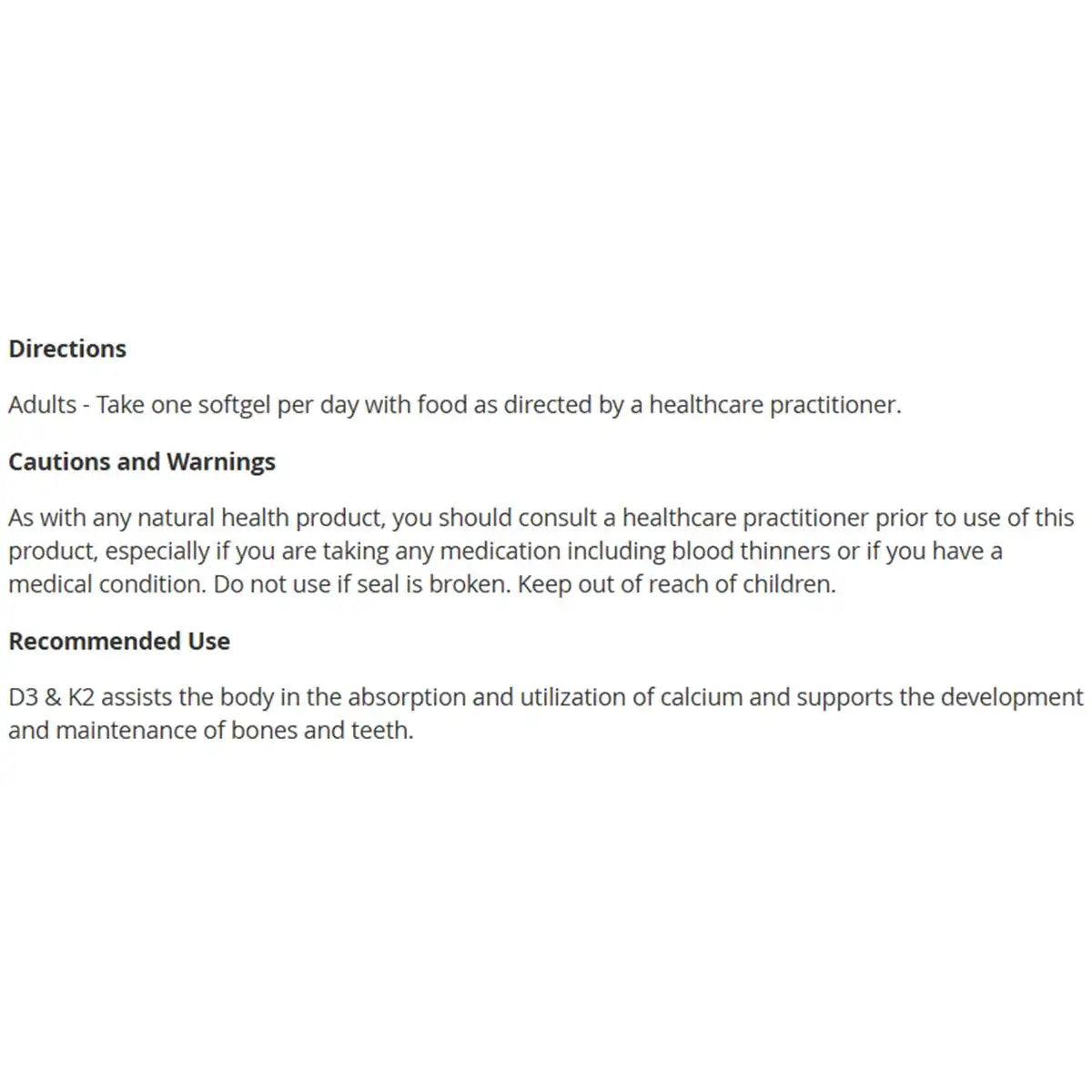 D3 & K2 240 softgels
