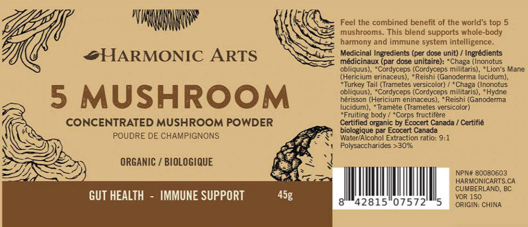 5 Mushroom extract powder 45g