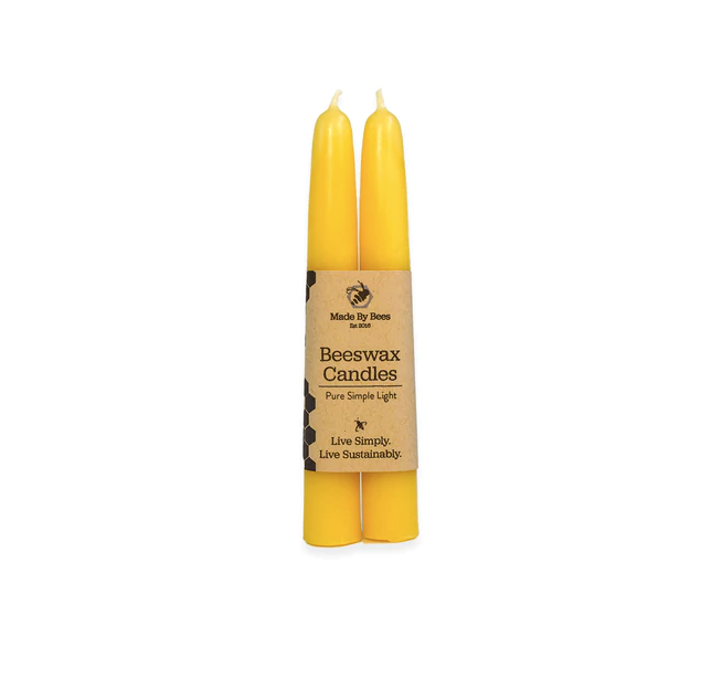 Yellow Beeswax Taper Candle 2pack