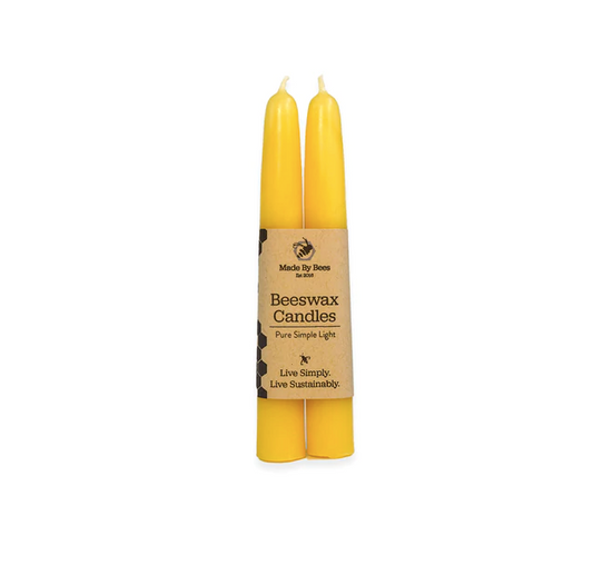 Yellow Beeswax Taper Candle 2pack