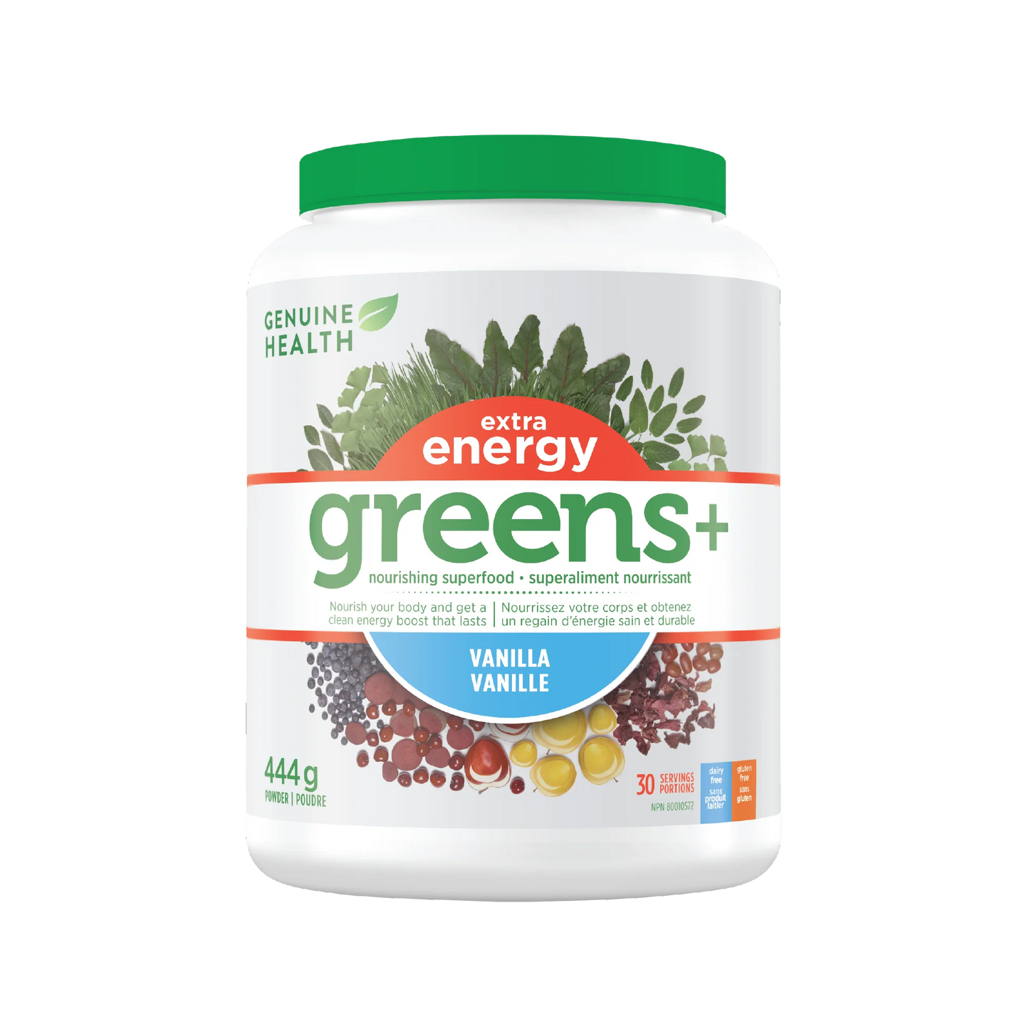 Greens + Extra Energy Vanilla 444g